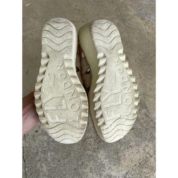 Fly London Yexa lace up metallic wedge shoes EU 37 - Picture 6 of 8